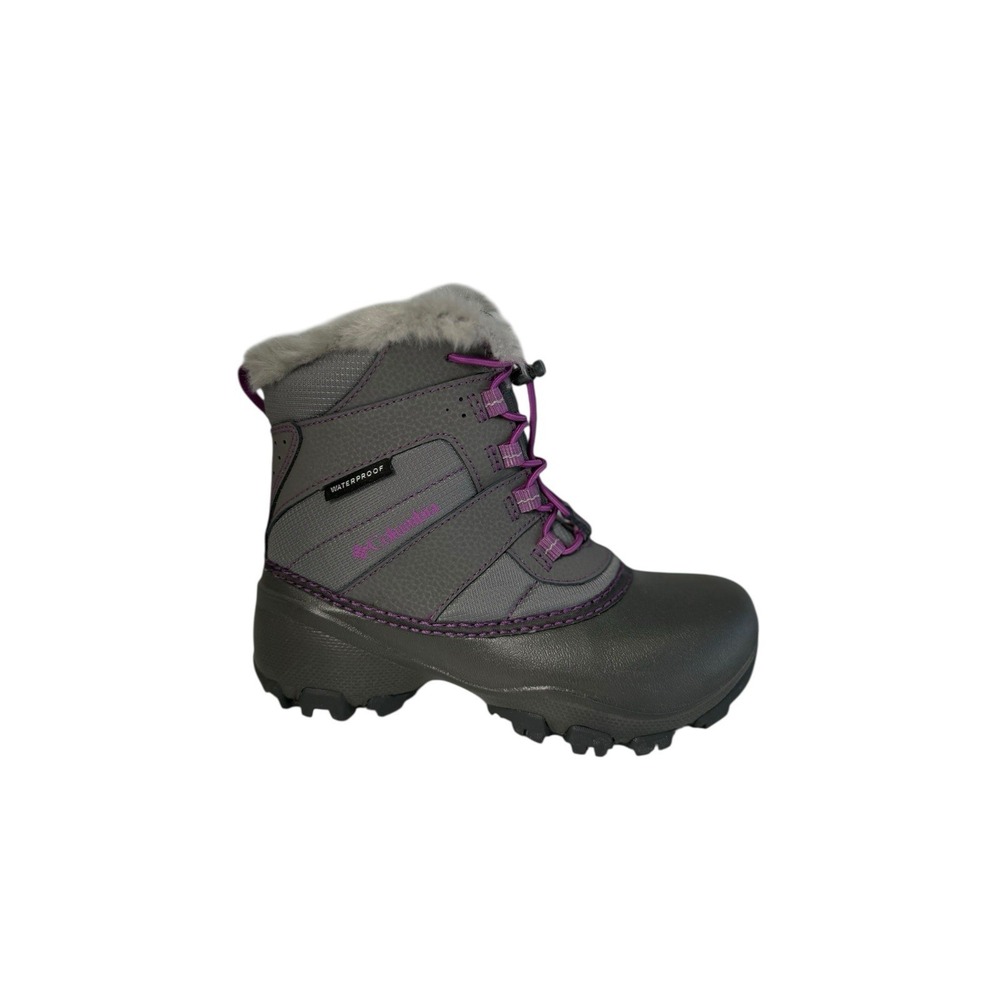 Columbia Youth Bugaboot Plus IV Omni-Heat Boot- Gray/Purple Girls Size 1Y NO BOX
